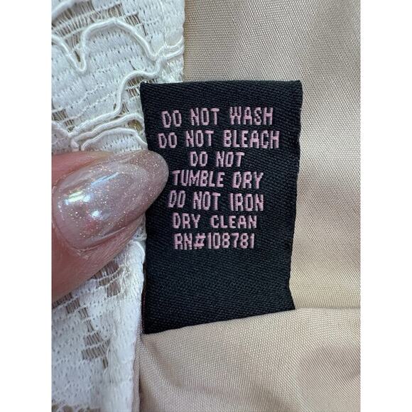 AQUA White Lace Dress Sleeveless Layered Party Cocktail Dress Sz 6 - Picture 11 of 12